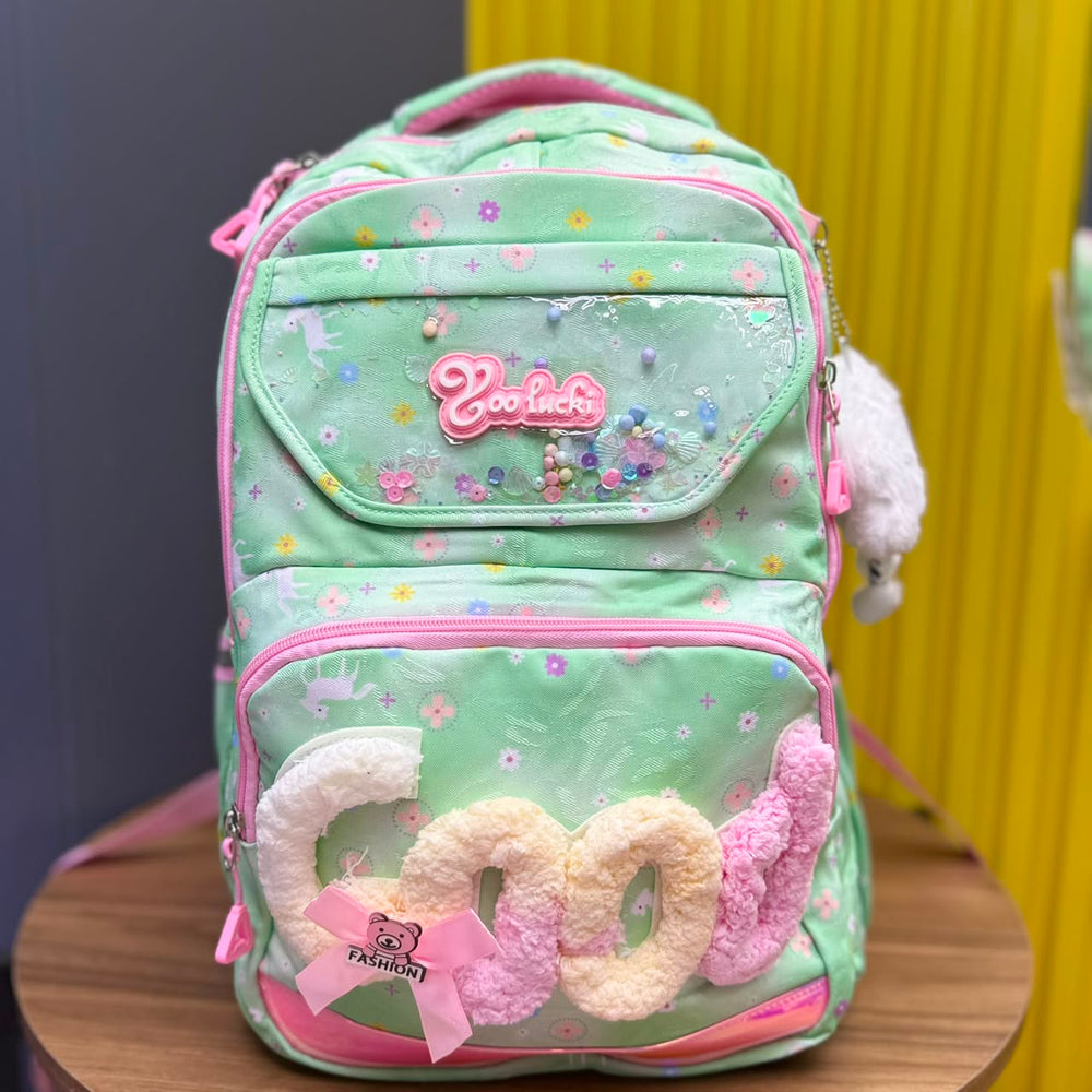 Mochila Kawaii color verde menta