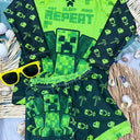 Traje de baño para niño diseño Minecraft